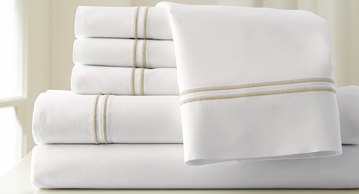 HOTEL EMBROIDERED SHEET SET WHITE